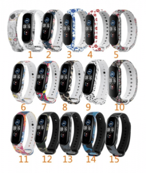 Mi band 5 correa en silicona estampado para xiaomi