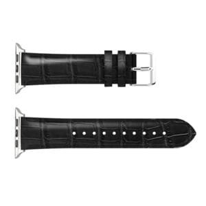 Correa negra en cuero para Apple watch
