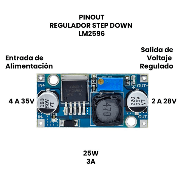 Regulador de voltaje Lm2596 especificaciones